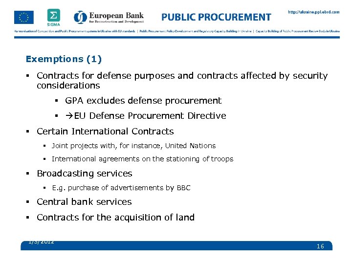 Exemptions (1) § Contracts for defense purposes and contracts affected by security considerations §