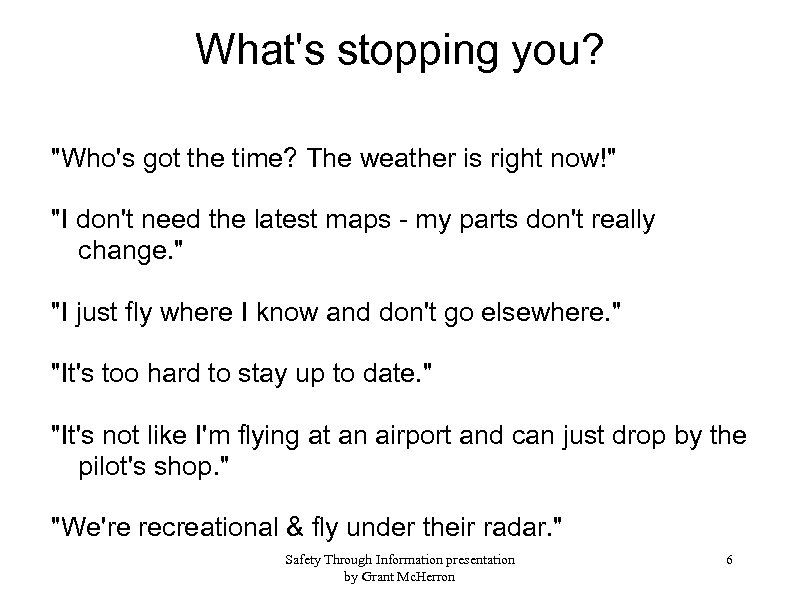 What's stopping you? 