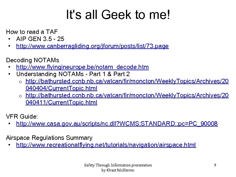 It's all Geek to me! How to read a TAF • AIP GEN 3.