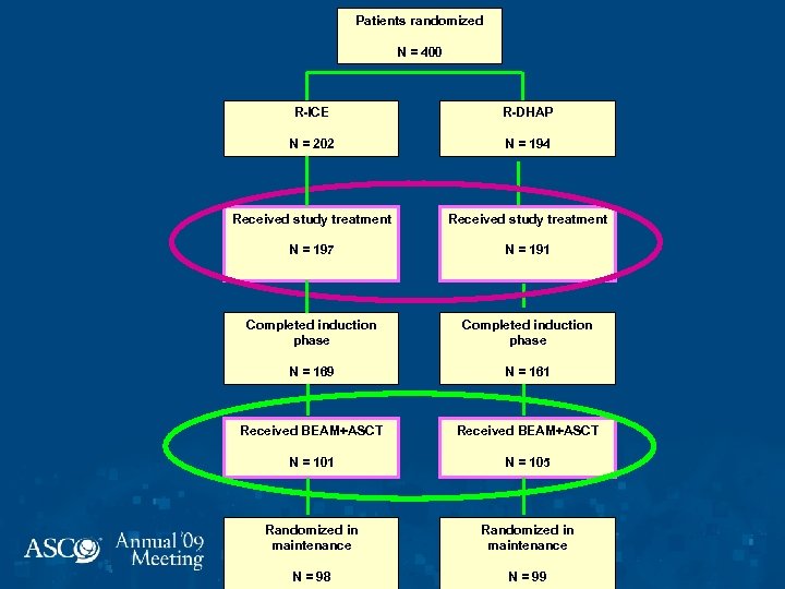 Patients randomized N = 400 R-ICE R-DHAP N = 202 N = 194 Received