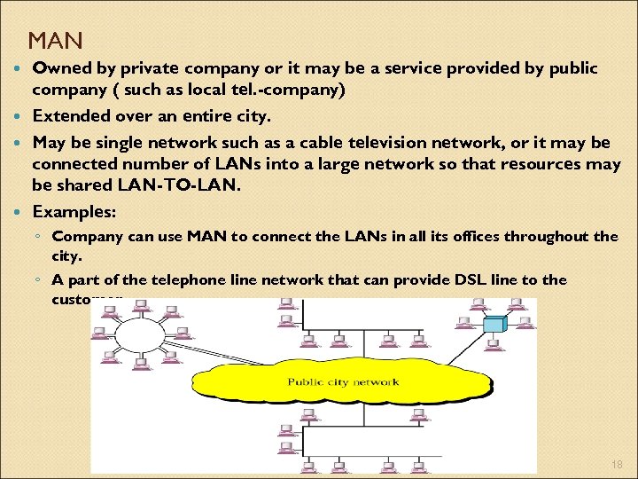 MAN Owned by private company or it may be a service provided by public