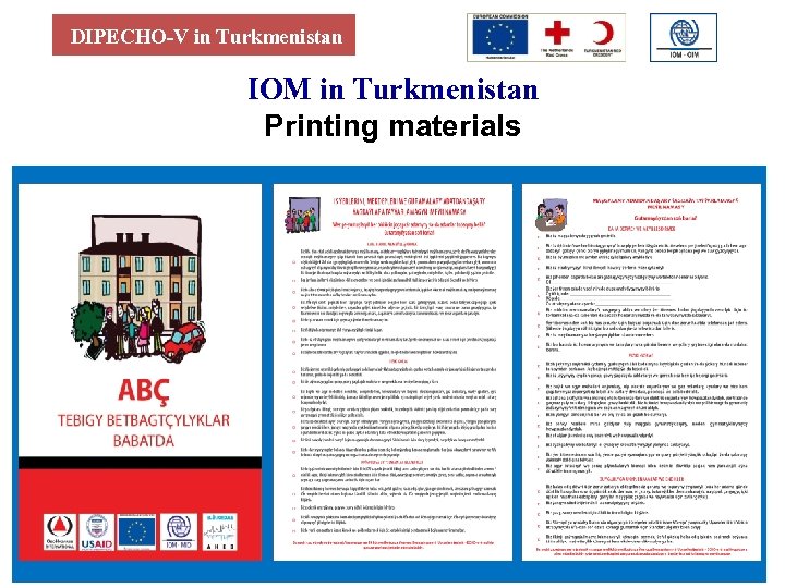 DIPECHO-V in Turkmenistan IOM in Turkmenistan Printing materials 