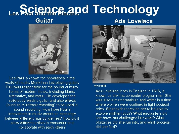 Science and Technology Les Paul and the Electric Guitar Ada Lovelace Whi 41270 Les