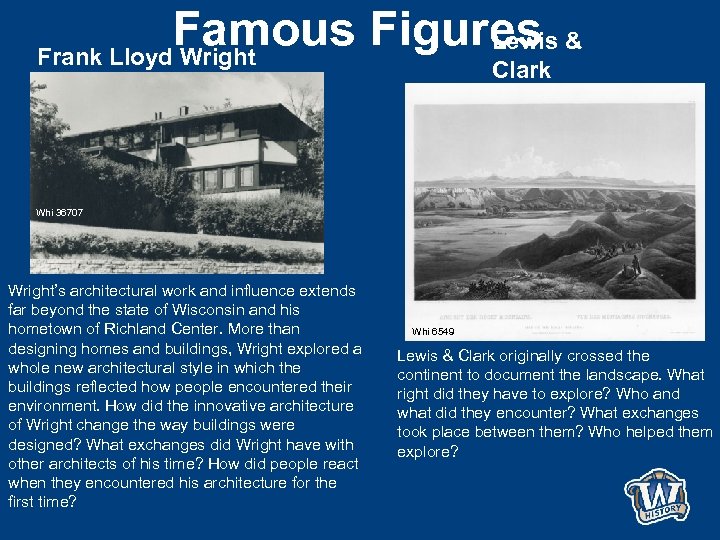 Famous Figures & Lewis Frank Lloyd Wright Clark Whi 36707 Wright’s architectural work and