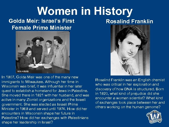 Women in History Golda Meir: Israel’s First Female Prime Minister Rosalind Franklin Whi 48989