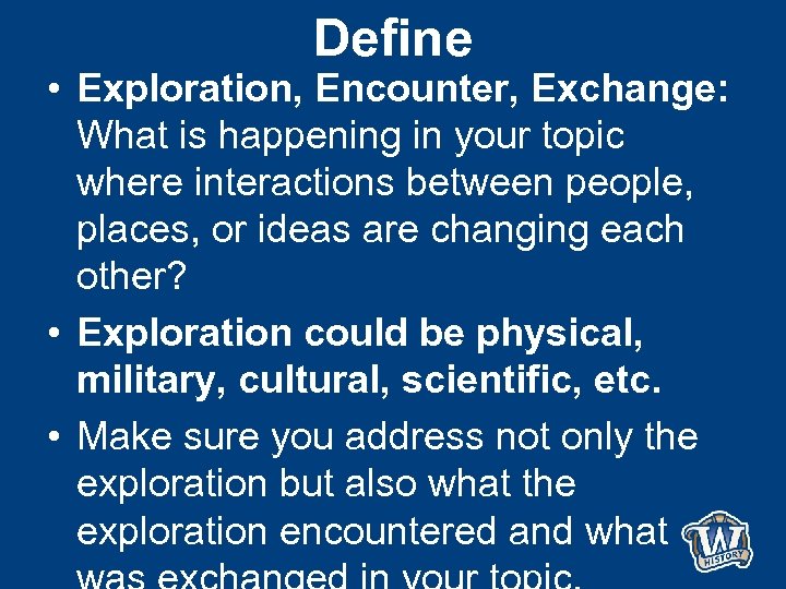 Exploration Encounter Exchange in History 2016 National History