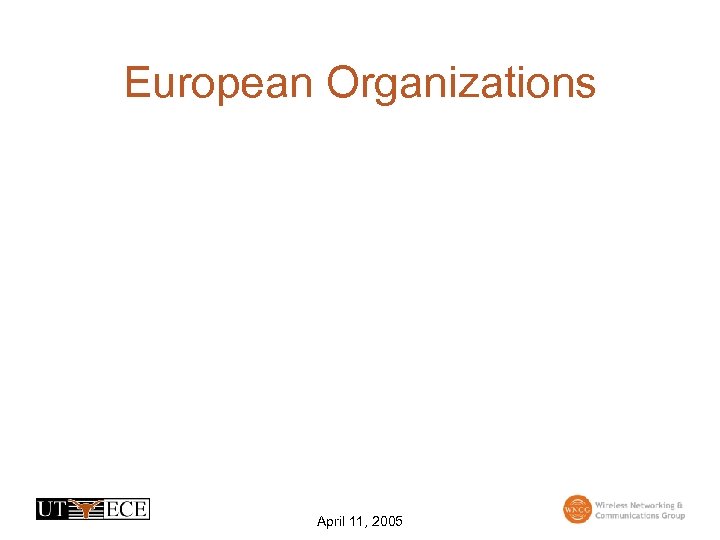 European Organizations April 11, 2005 