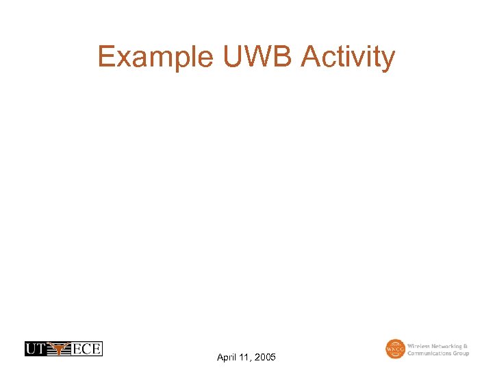 Example UWB Activity April 11, 2005 