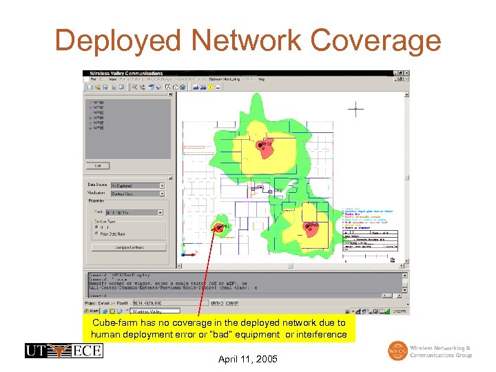 Deployed Network Coverage Cube-farm has no coverage in the deployed network due to human