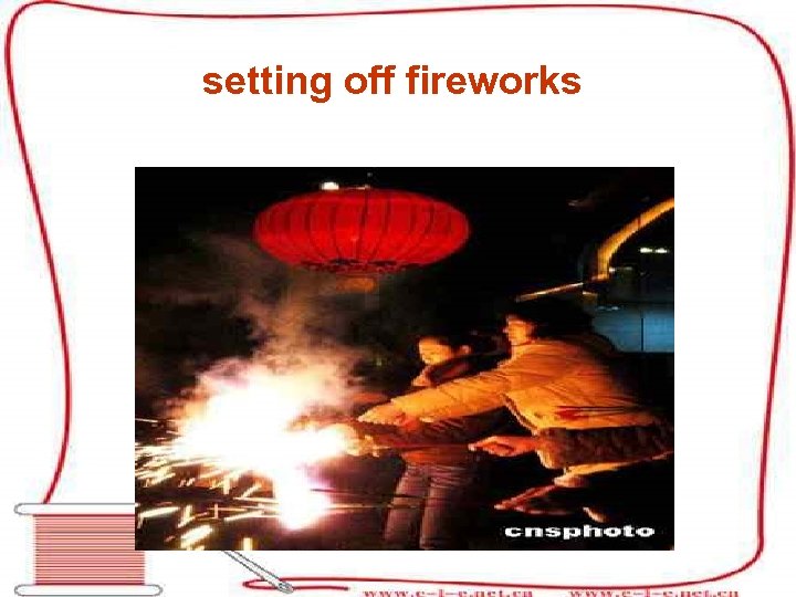 setting off fireworks 