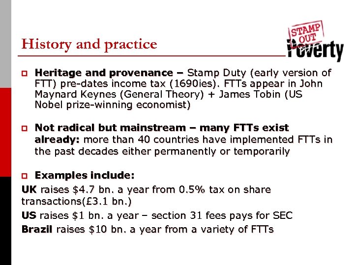 History and practice p Heritage and provenance – Stamp Duty (early version of FTT)