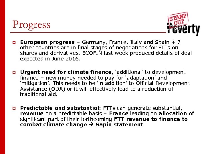 Progress p European progress – Germany, France, Italy and Spain + 7 other countries