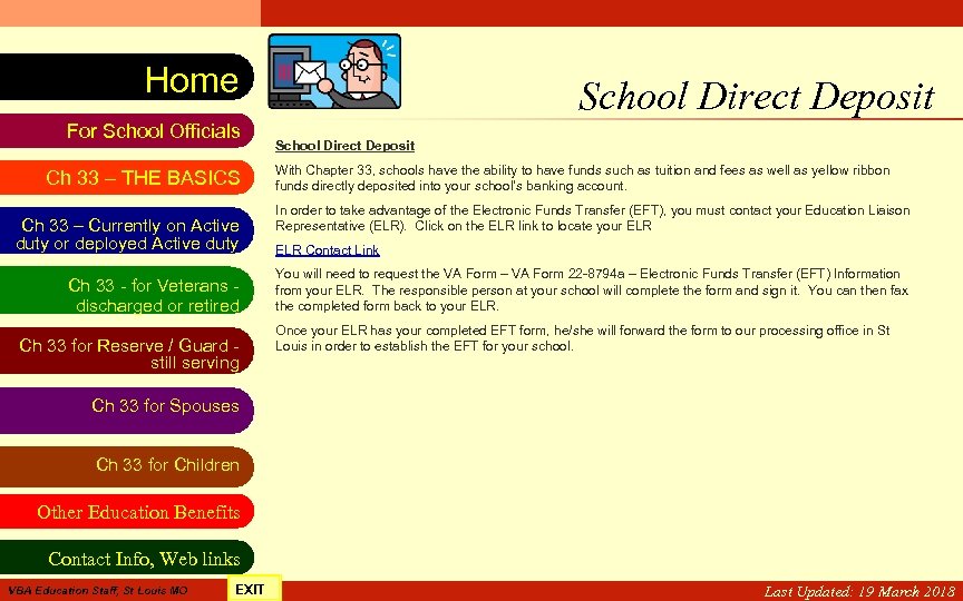 VA Education Benefits Resource Tool Home For School Officials Ch 33 – THE BASICS