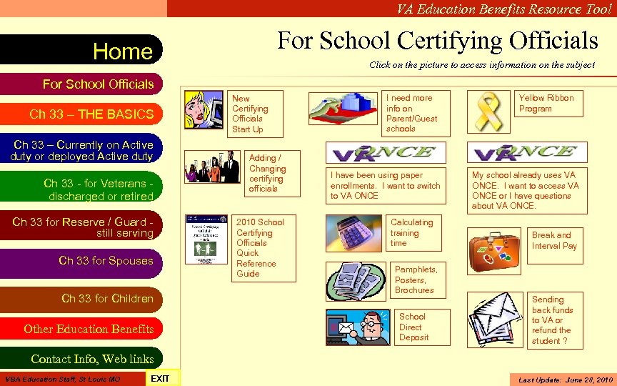 VA Education Benefits Resource Tool For School Certifying Officials Home Click on the picture