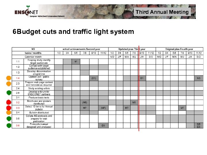 Third Annual Meeting 6 Budget cuts and traffic light system 