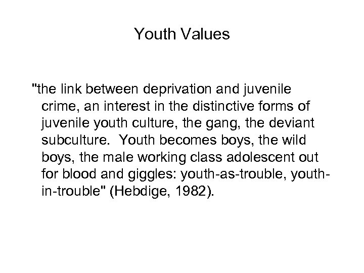 Youth Values 