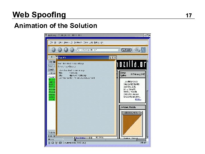 Web Spoofing Animation of the Solution 17 