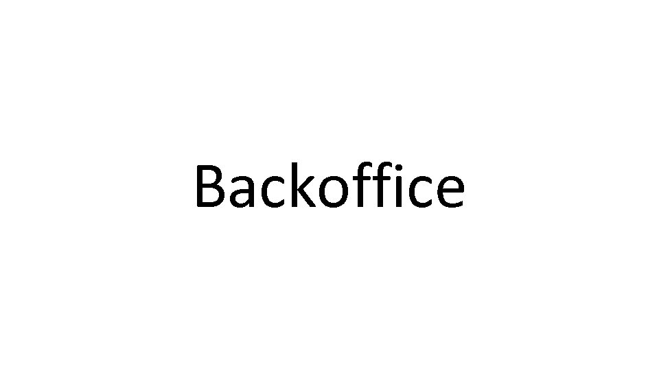 Backoffice 