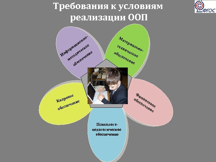 Требования к условиям реализации ООП ци н он о- Ма е а ко рм