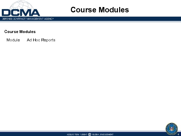 Course Modules Module Ad Hoc Reports 4 