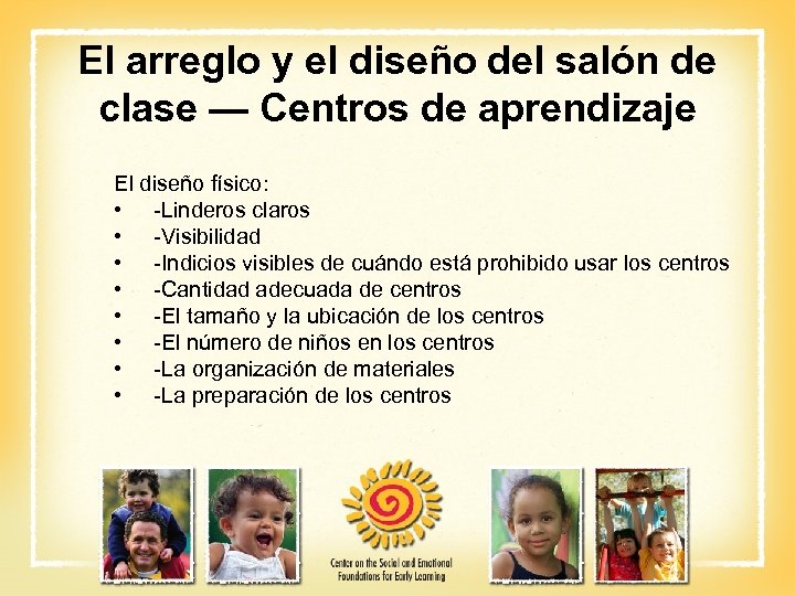 El arreglo y el diseño del salón de clase — Centros de aprendizaje El