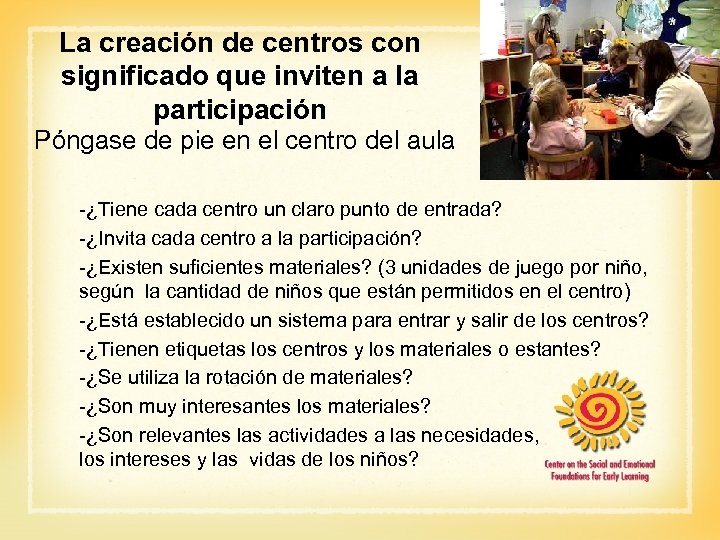 La creación de centros con significado que inviten a la participación Póngase de pie