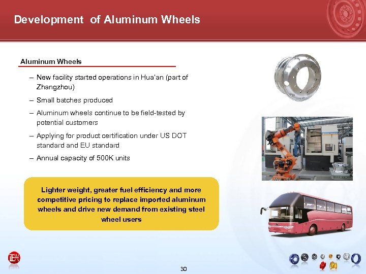 Development of Aluminum Wheels – New facility started operations in Hua’an (part of Zhangzhou)