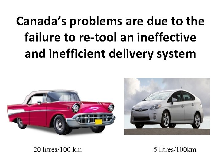 Canada’s problems are due to the failure to re-tool an ineffective and inefficient delivery