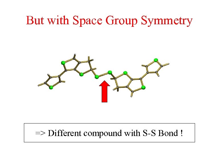 But with Space Group Symmetry => Different compound with S-S Bond ! 