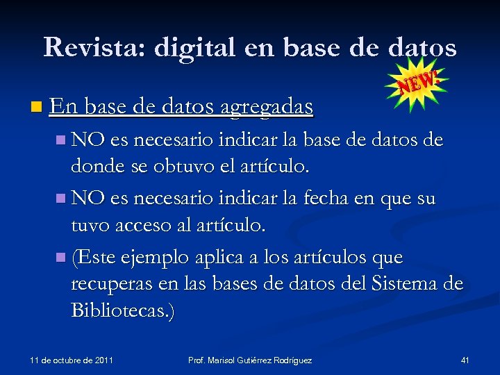 Revista: digital en base de datos n En base de datos agregadas n NO