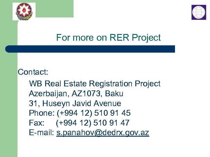 Azerbaijan Real Estate Registration Project Dr Shahin