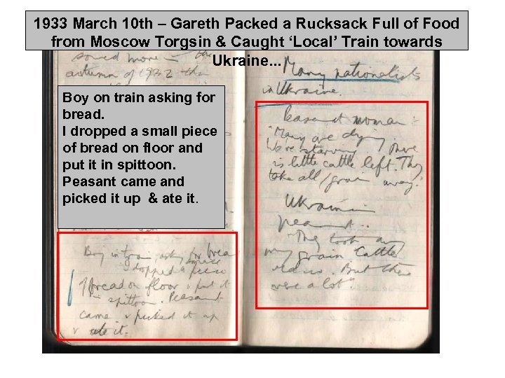 1933 March 10 th – Gareth Packed a Rucksack Full of Food from Moscow