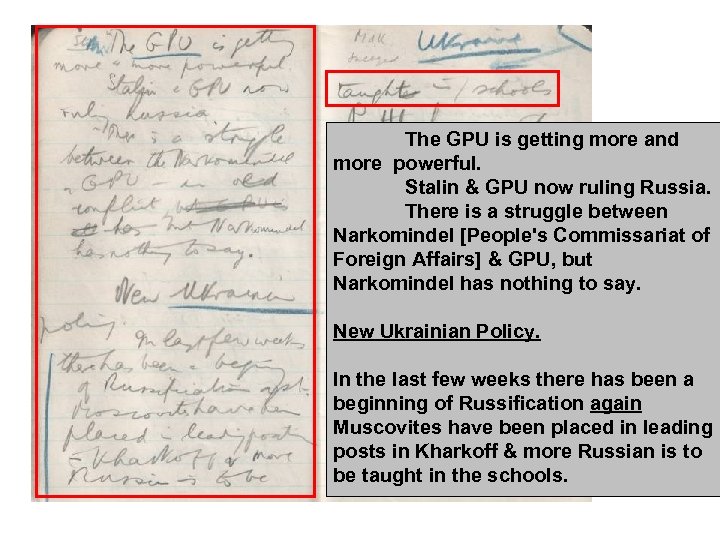 The GPU is getting more and more powerful. Stalin & GPU now ruling Russia.