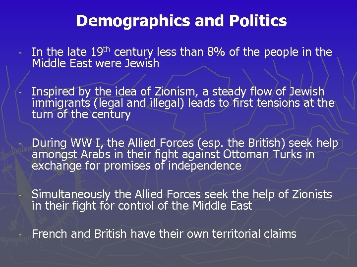Demographics and Politics - In the late 19 th century less than 8% of