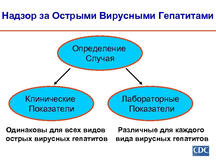 Надзор за Острыми Вирусными Гепатитами Определение Случая Клинические Показатели Одинаковы для всех видов острых