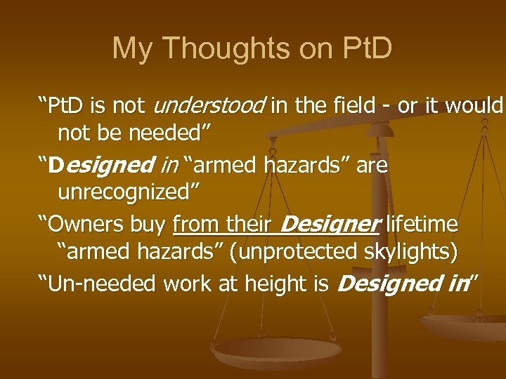 My Thoughts on Pt. D “Pt. D is not understood in the field -