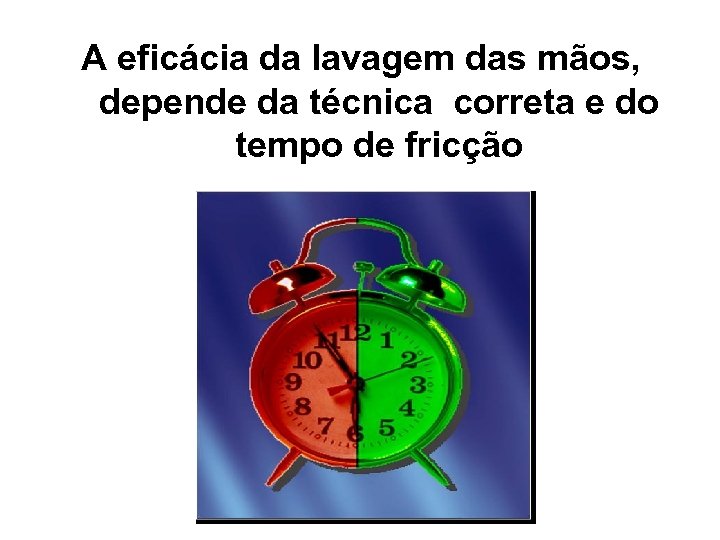 A eficácia da lavagem das mãos, depende da técnica correta e do tempo de