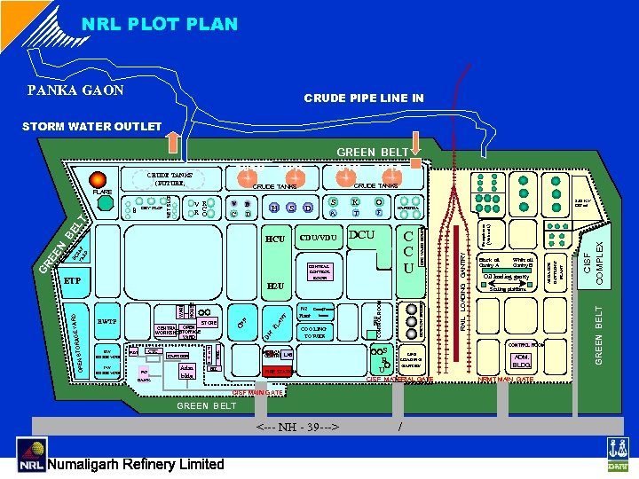 NRL PLOT PLAN PANKA GAON CRUDE PIPE LINE IN STORM WATER OUTLET CRUDE TANKS