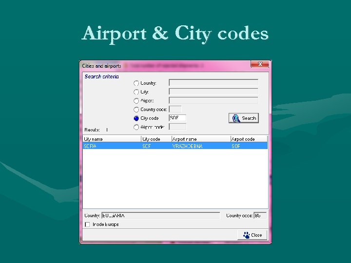 Airport & City codes 