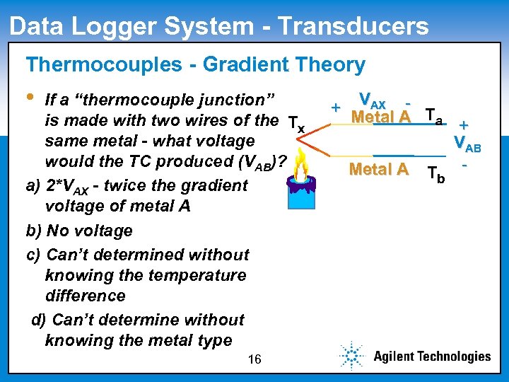 Data Logger System - Transducers Thermocouples subtitle style Click to edit Master - Gradient