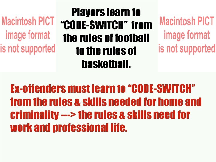 Players learn to “CODE-SWITCH” from the rules of football to the rules of basketball.