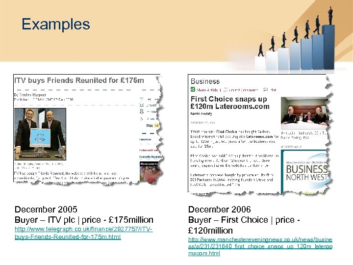 Examples December 2005 Buyer – ITV plc | price - £ 175 million http: