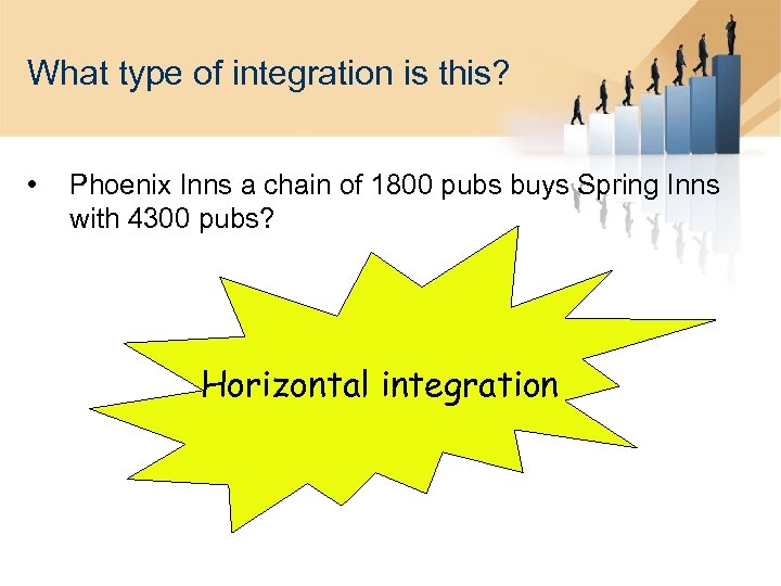 What type of integration is this? • Phoenix Inns a chain of 1800 pubs