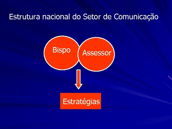 Estrutura nacional do Setor de Comunicação Bispo Assessor Estratégias 