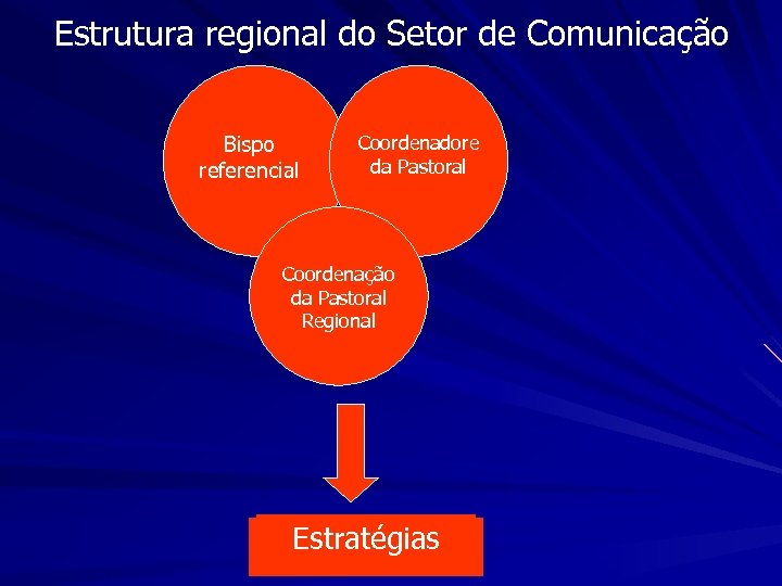 Estrutura regional do Setor de Comunicação Bispo referencial Coordenadore da Pastoral Coordenação da Pastoral