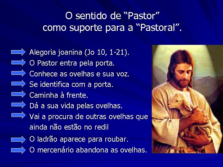 O sentido de “Pastor” como suporte para a “Pastoral”. Alegoria joanina (Jo 10, 1