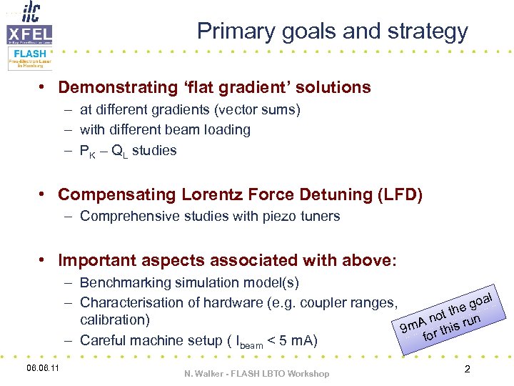 Primary goals and strategy • Demonstrating ‘flat gradient’ solutions – at different gradients (vector