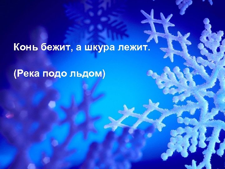 Конь бежит, а шкура лежит. (Река подо льдом) 