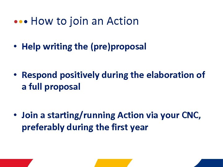  • • • How to join an Action   • Help writing the