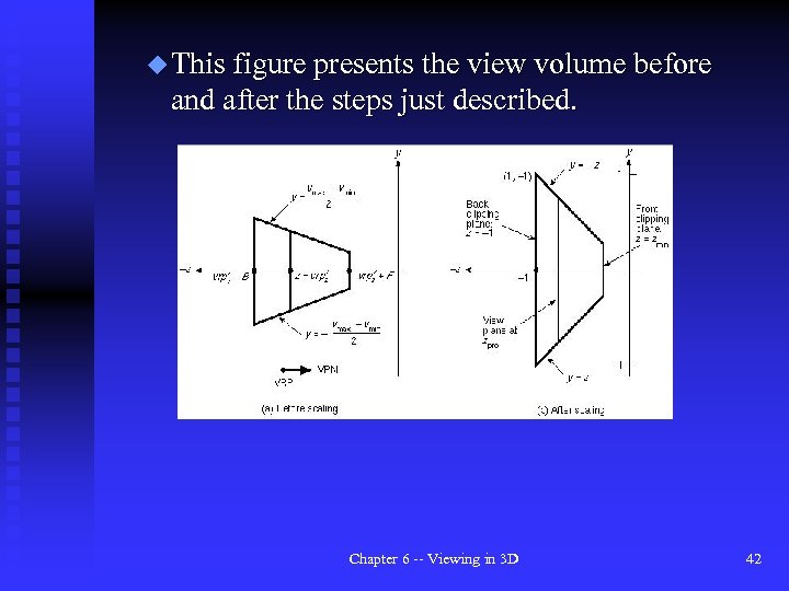 u This figure presents the view volume before and after the steps just described.